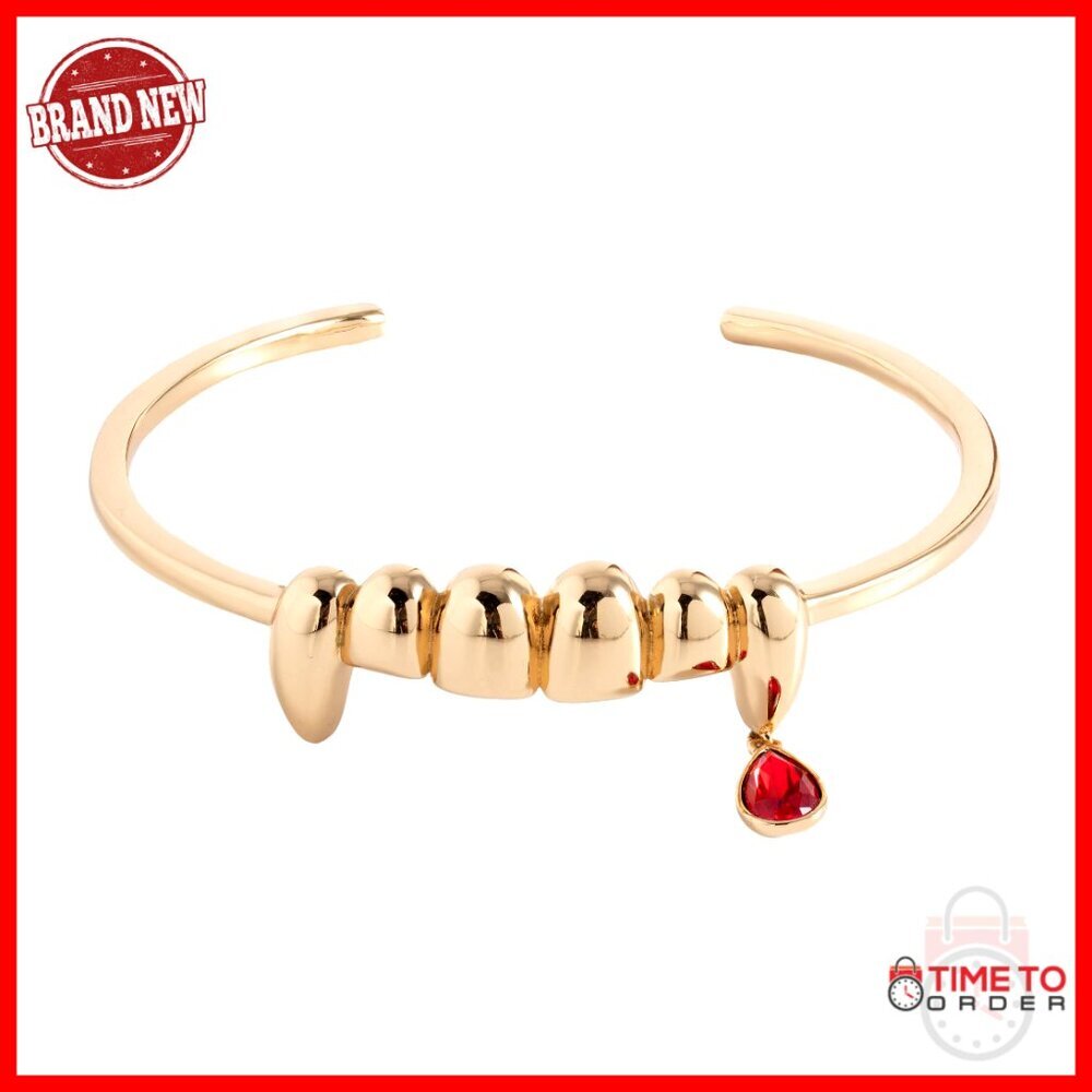 Nickel-Free Brass Cuff Bracelet, 7.25" Circumference, Edgy Vampire Style